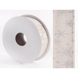Rola material textil crem+stelute pentru aranjamente florale