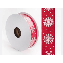 Rola material textil rosu+stelute pentru aranjamente florale