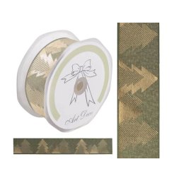Rola material textil kaki+bradut pentru aranjamente florale