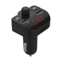 Modulator FM MODULATOR AUTO FM SPACER, Bluetooth 5.0, 2xUSB max. 5V/3.1A, 12V-24V, max. 10-15m, mic max. 0-1m, format MP3/WMA, 206 canale 87.5-108Mhz, USB disk, microSD, answer/reject/hang up/redial, protectie circuit, black, "SPFM-02