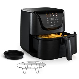 Klarstein AeroVital Deluxe Hot Air Fryer, 1700 W, inclusiv accesorii, 8 programe, inclusiv accesorii, 200°C, Cronometru (FRY3-AeroVitalColorB)