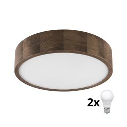 Plafonieră LED Brilagi CARVALHO 2xE27/60W/230V stejar nuc d. 37 cm