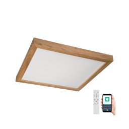 Plafonieră LED Brilagi WOODY FRAME LED/50W/230V stejar 60x60 cm 3000-6000K IP44 + telecomandă