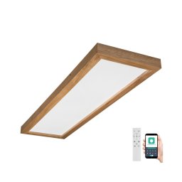 Plafonieră LED dimabilă Brilagi WOODY FRAME LED/50W/230V stejar 120x30 cm IP44 + telecomandă
