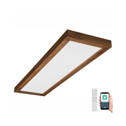 Plafonieră LED dimabilă Brilagi WOODY FRAME LED/50W/230V stejar 120x30 cm IP44 + telecomandă