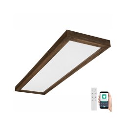 Plafonieră LED dimabilă Brilagi WOODY FRAME LED/50W/230V stejar 120x30 cm IP44 + telecomandă