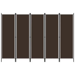 Paravan de camera cu 5 panouri, maro, 250 x 180 cm GartenMobel Dekor