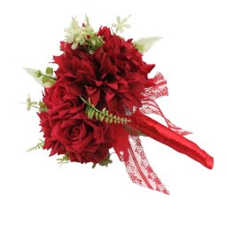 Buchet mireasa/nasa cu flori de matase, rosu - ALIF410045