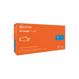 Set 100 bucati manusi dermagel coated protectie si examinare doctor in uniforma