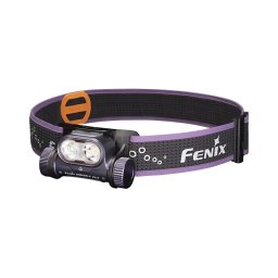 Lanternă frontală LED reîncărcabilă dimabilă Fenix HM65RTV20PRP LED/USB IP68 negru/mov