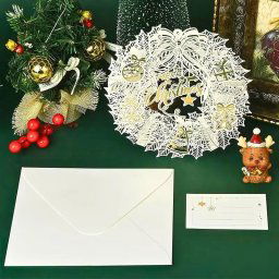 Felicitare de Craciun 3D Coronita Merry Christmas