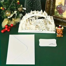 Felicitare de Craciun 3D Oras de poveste