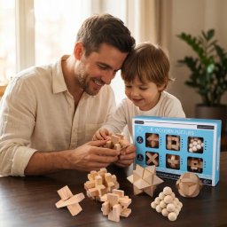 Set 6 Puzzle-uri din Lemn Kongming Lock