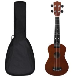 Set ukulele Soprano pentru copii, cu husa, natural, 23" GartenMobel Dekor