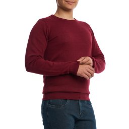 Pulover barbati, decolteu rotund, big size, Deep Burgundy (Marime pulover: 3XL)