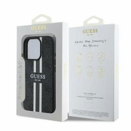 Husa GUESS, Printed Stripes, MagSafe, GUHMP16LP4RPSK, iPhone 16 Pro/16 Pro Max, Black