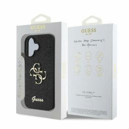 Husa Guess, iPhone 16, 6,1", GUHCP16SHG4SGK, Fixed Glitter Big, Black