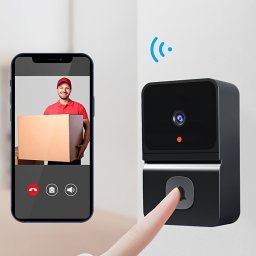 Sonerie inteligenta cu interfon video, audio bidirectional, vedere pe timp de noapte, PMMC119545 (Culoare: negru)