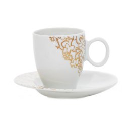 FUTURE FLORAL decor AUR Serviciu cafea portelan Bohemia 6 persoane 100 ml