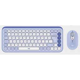 Kit Wireless Pop Icon Combo - Tastatura, USB Wireless, Layout US, Lilac/Off White + Mouse Optic, USB Wireless, Lilac/Off White