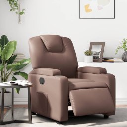 Fotoliu rabatabil electric, maro, piele ecologica GartenMobel Dekor