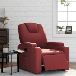Fotoliu rabatabil electric, rosu vin, piele ecologica GartenMobel Dekor