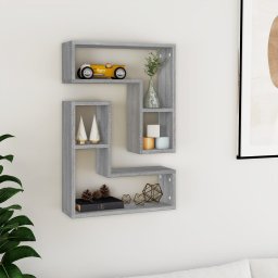 Rafturi de perete, 2 buc., gri sonoma, 50x15x50 cm, lemn GartenMobel Dekor