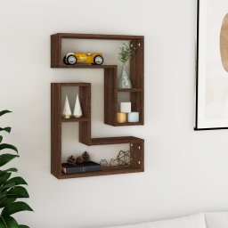 Rafturi de perete, 2 buc., stejar maro, 50x15x50 cm, lemn GartenMobel Dekor
