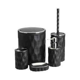 Set de baie REINA 5 buc. negru/crom