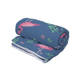 Pilota Alcam Flamingo 220x200 cm, 2 persoane, 4 anotimpuri, fibra siliconica, husa microfibra, cu model