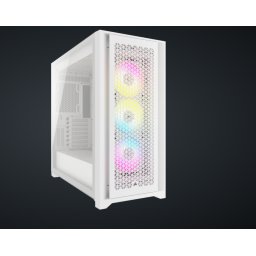 Carcasa Corsair iCUE 5000D RGB Airflow Mid Tower ATX, 3 ventilatoare incluse 120mm, 4x 3.5" drive bays, 2x 2.5" drive bays, dimensiune 520x520x245mm, ALB