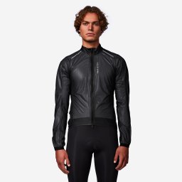 Geacă ploaie ciclism pe șosea RCR Ultralight Negru Bărbați