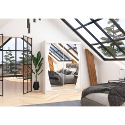 Dulap cu usi glisante si oglinda 150x200 cm, Alen, ADRK Furniture
