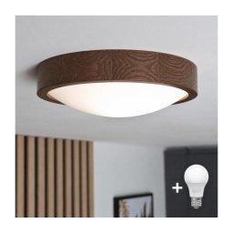 Brilagi - Plafonieră LED CARVALHO SLIM 1xE27/15W/230V stejar nuc diam. 27 cm