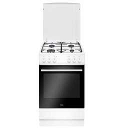 Aragaz Amica 510GE3.33ZpQW, Gaz, 4 arzatoare, Alb/Negru