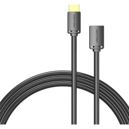 Cablu video Vention, HDMI(T) la HDMI(M), 3m, rezolutie maxima 4K la 60Hz, conectori auriti, cupru, invelis PVC, negru, "AHCBI" - 6922794766884