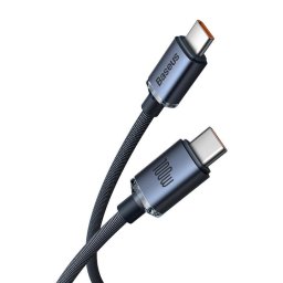 Cablu Incarcare Baseus, Crystal Shine Series CAJY000601, USB Type-C la USB Type-C, 1.2m, 100W, Negru