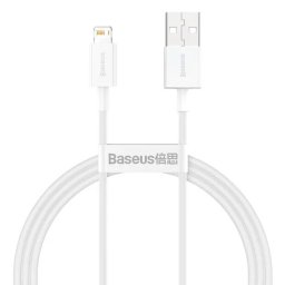 Cablu Alimentare si Date Baseus Superior Fast Charging USB la Lightning Iphone 2.4A 1m Alb