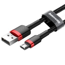 Cablu de date, Baseus, Tip USB/Micro USB, 3m, Negru/Rosu