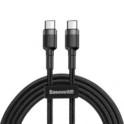 Baseus Cafule USB-C do USB-C PCablu de date Baseus Cafule PD 2.0 60W, USB-C la USB-C, 2 metri, 20V, 3A Gri + NegruD 2.0, QC 3.0, 60W, 2m (czarno-szary)