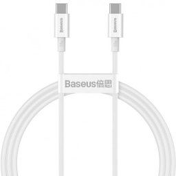 Cablu Incarcare Baseus, Superior Series CATYS-B02, USB Type-C la USB Type-C, 1m, 100W, Alb