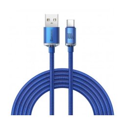 Cablu Date si Incarcare USB-A - USB-C Baseus Crystal Shine Series, 100W, 2m, Albastru
