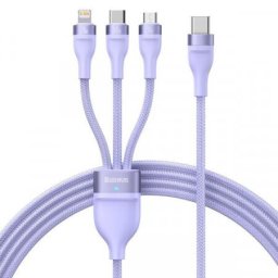 Cablu USB tip C / USB tip A Baseus Flash Series II - USB tip C / Lightning / micro USB 100 W 1,5 m Mov