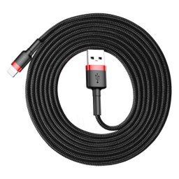 Cablu Date si Incarcare Baseus, Cafule CALKLF-C19, USB la tip Lightning, 1.5A, 2m, Negru - Rosu