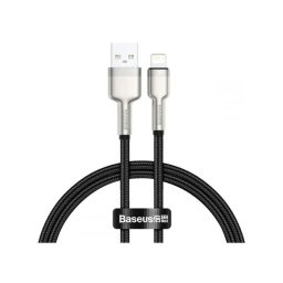 Cablu Alimentare si Date Baseus Cafule Metal Fast Charging USB la Lightning Iphone 2.4A braided 0.25m Negru