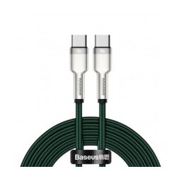 Cablu Date si Incarcare USB-C - USB-C Baseus Cafule Metal Series, 100W, 2m, Verde