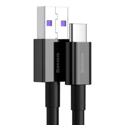 Cablu Date si Incarcare Baseus USB la USB Type-C Superior, 2 m, Fast Charge, 66W, CATYS-A01, Negru