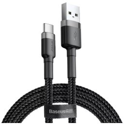 Cablu Baseus Cabule USB-C Cablu 2A 3m (Negru+Gri)