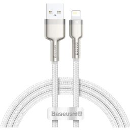Cablu Baseus USB cable for Lightning Cafule, 2.4A, 1m (alb)