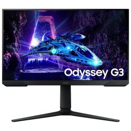 Monitor Gaming VA LED Samsung Odyssey LS24DG300EUXEN, Full HD (1920 x 1080), HDMI, DisplayPort, Pivot, 180 Hz, 1 ms, Negru